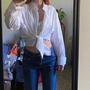 h&m white button down